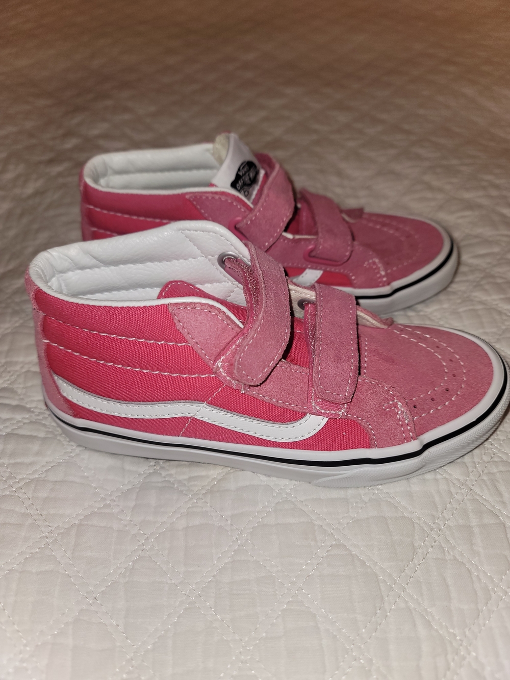 Vans Kids Pink High-Top Velcro Skate Sneakers